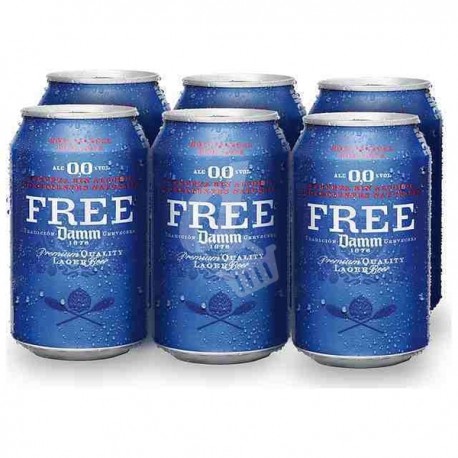 Cerveza Free Damm Lata 33cl Pack 6u