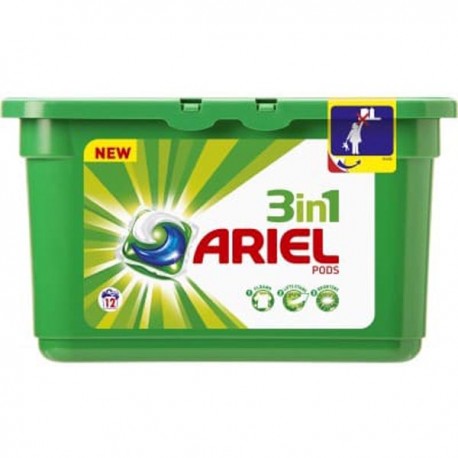 Detergente Ariel 3 en 1 pod 12 uni.