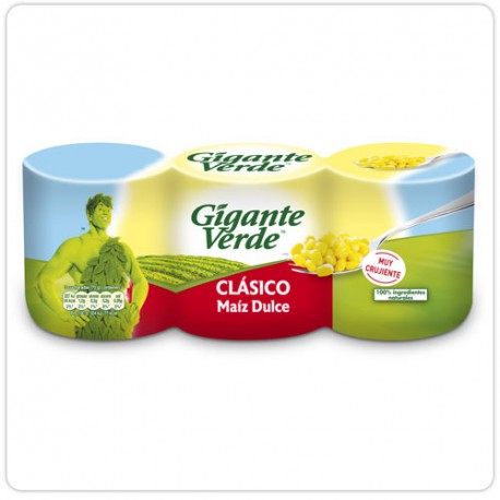Maiz dulce Gigante Verde pack 3 latas